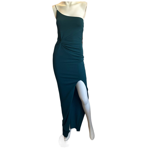 Nookie Teal Green Lust One Shoulder Fitted Bodycon Maxi Dress sz S/XS - Picture 4 of 16